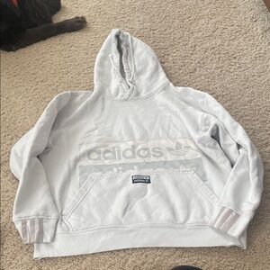 Adidas Light Gray Hoodie with Logo (size small)